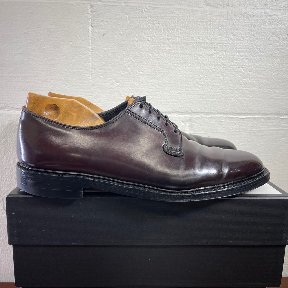 Hanover Shoe Shell Cordovan Leather Plain Toe Oxford Dress Shoes Men's US 14 D